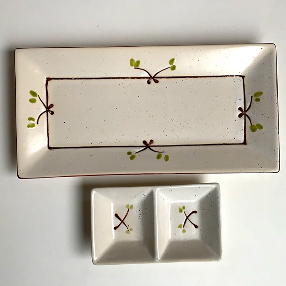 NWB Japanese Minoya Platter & Dipping Set Entertaining Home - Picture 3 of 13